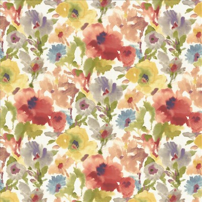 Kasmir Los Cabos Garden Red Cotton
 Fire Rated Fabric Medium Duty CA 117  NFPA 260  Abstract Floral  Modern Floral  Fabric